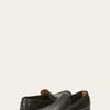 Frye Lewis Venetian Loafers for Men Hand-Crafted with Antique Pull-Up Leather with Moccasin Construction, Full Rubber Outsole, and Modified Heel, Black - Renice - 12 M