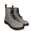 Dr. Martens Women's 1460 W Patent Leather 8 Eye Boot, Zinc Grey, 5